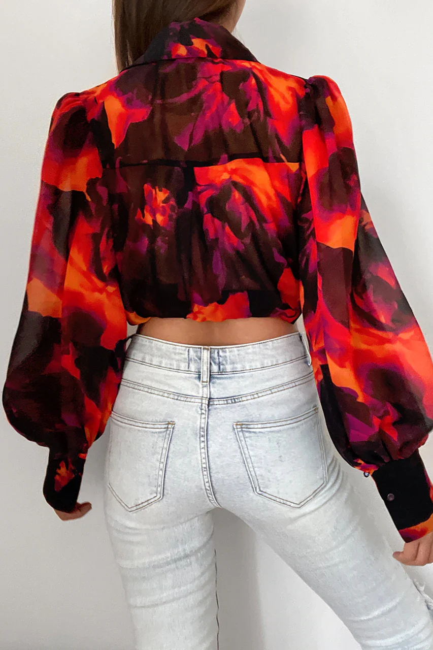 RUNAWAY THE LABEL Womens Karma Blouse Flame - Image 3