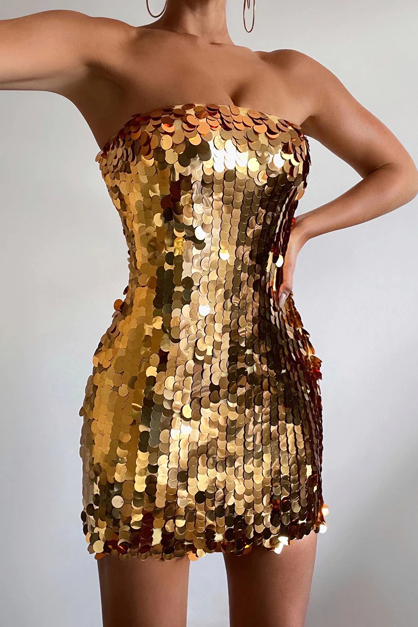 RUNAWAY THE LABEL Womens Za Za Mini Dress Gold - Image 3