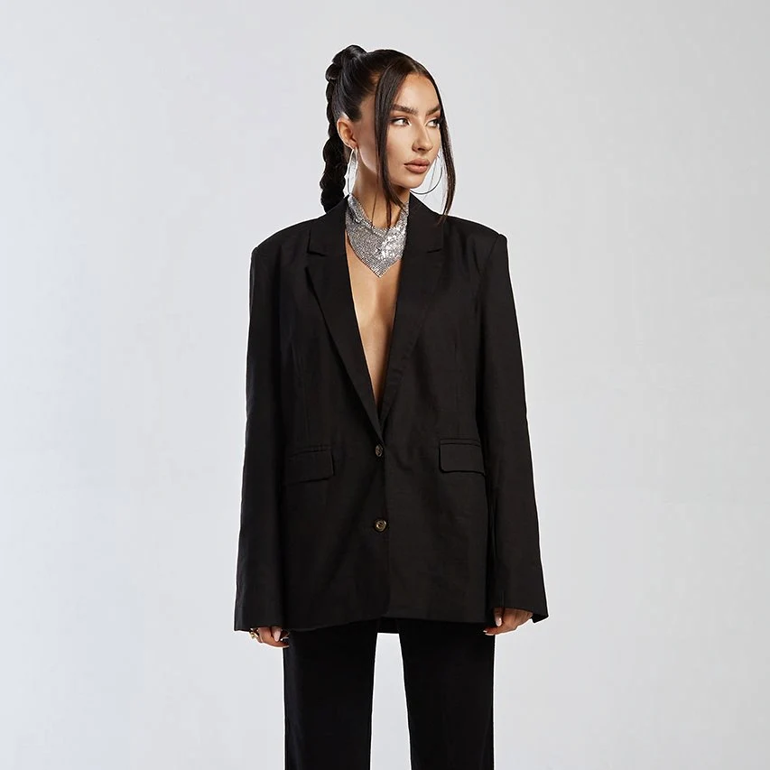 RUNAWAY Womens  Miguel Blazer - Black - Image 2