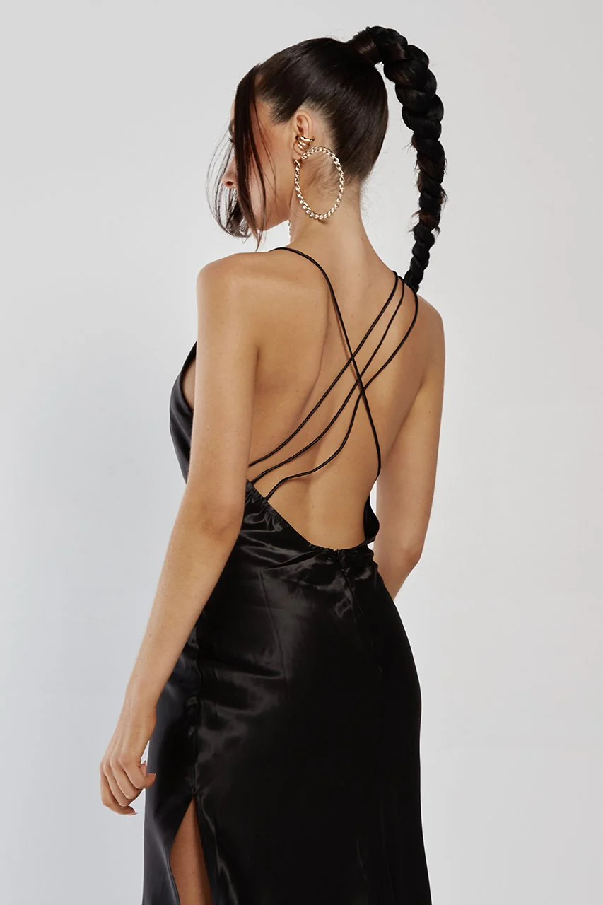 RUNAWAY Womens Safia Slip Dress - Black - Image 6