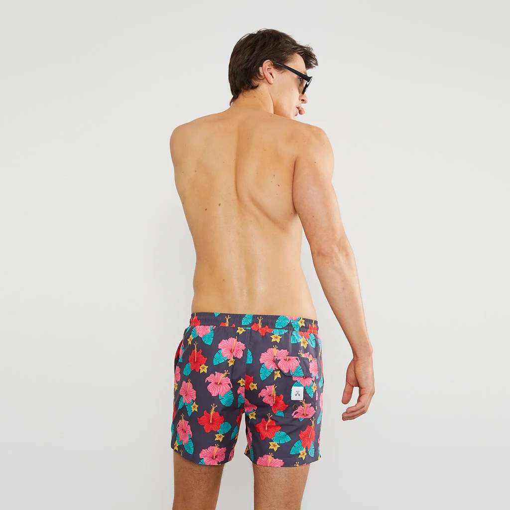 Skwosh Club MENS FRISKY HIBISKY SWIM SHORTS - Image 4