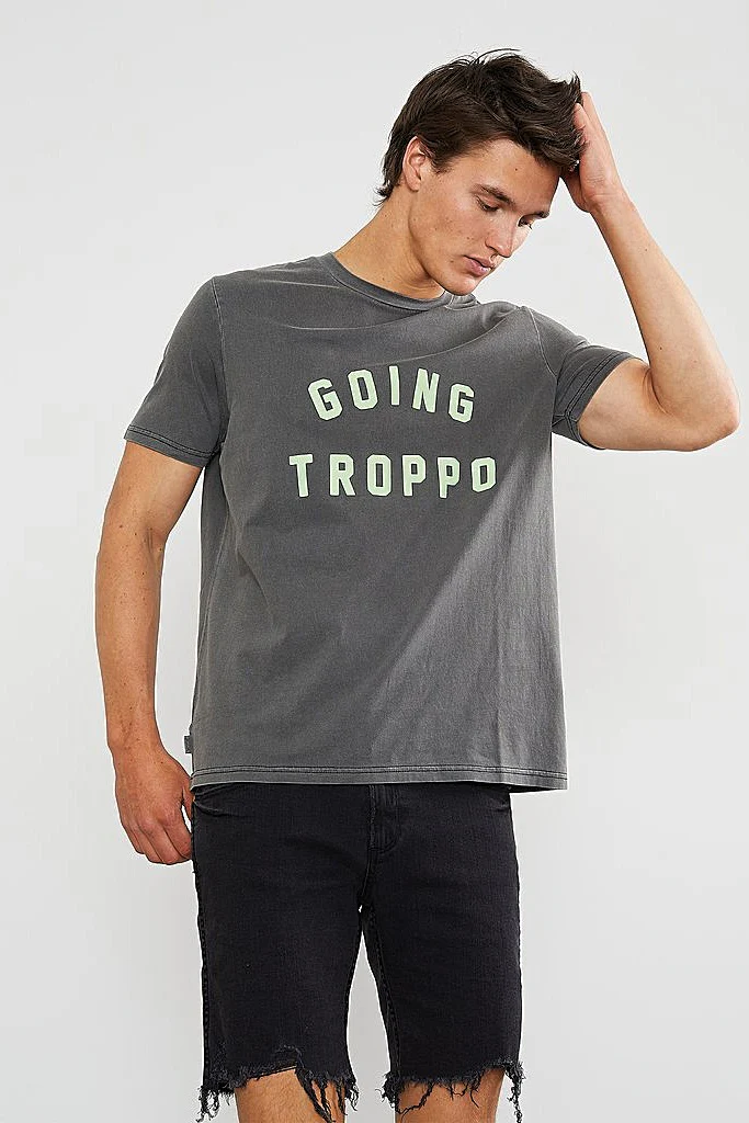 Skwosh Club MENS GOING TROPPO TEE - CHARCOAL