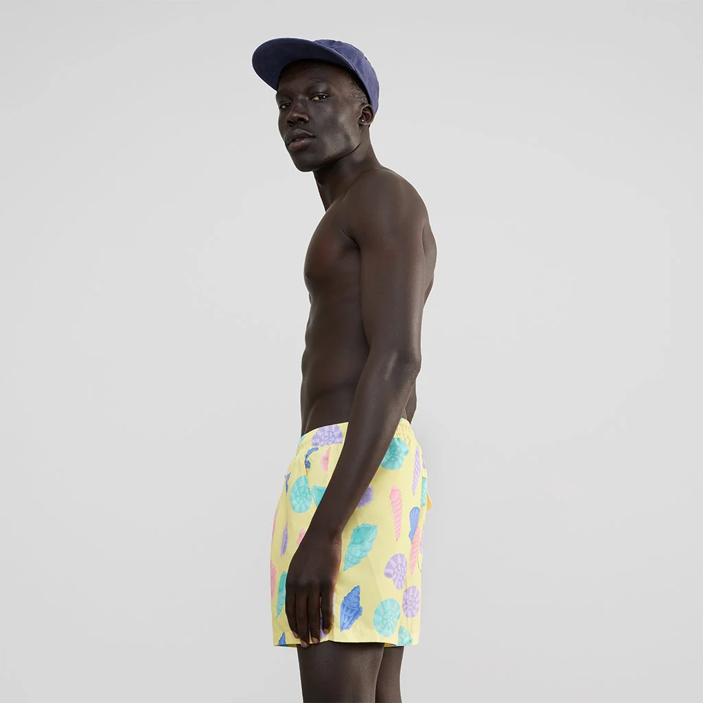 Skwosh Club MENS SHE SELLS SEA SHELLS SWIM SHORTS - YELLOW - Image 3