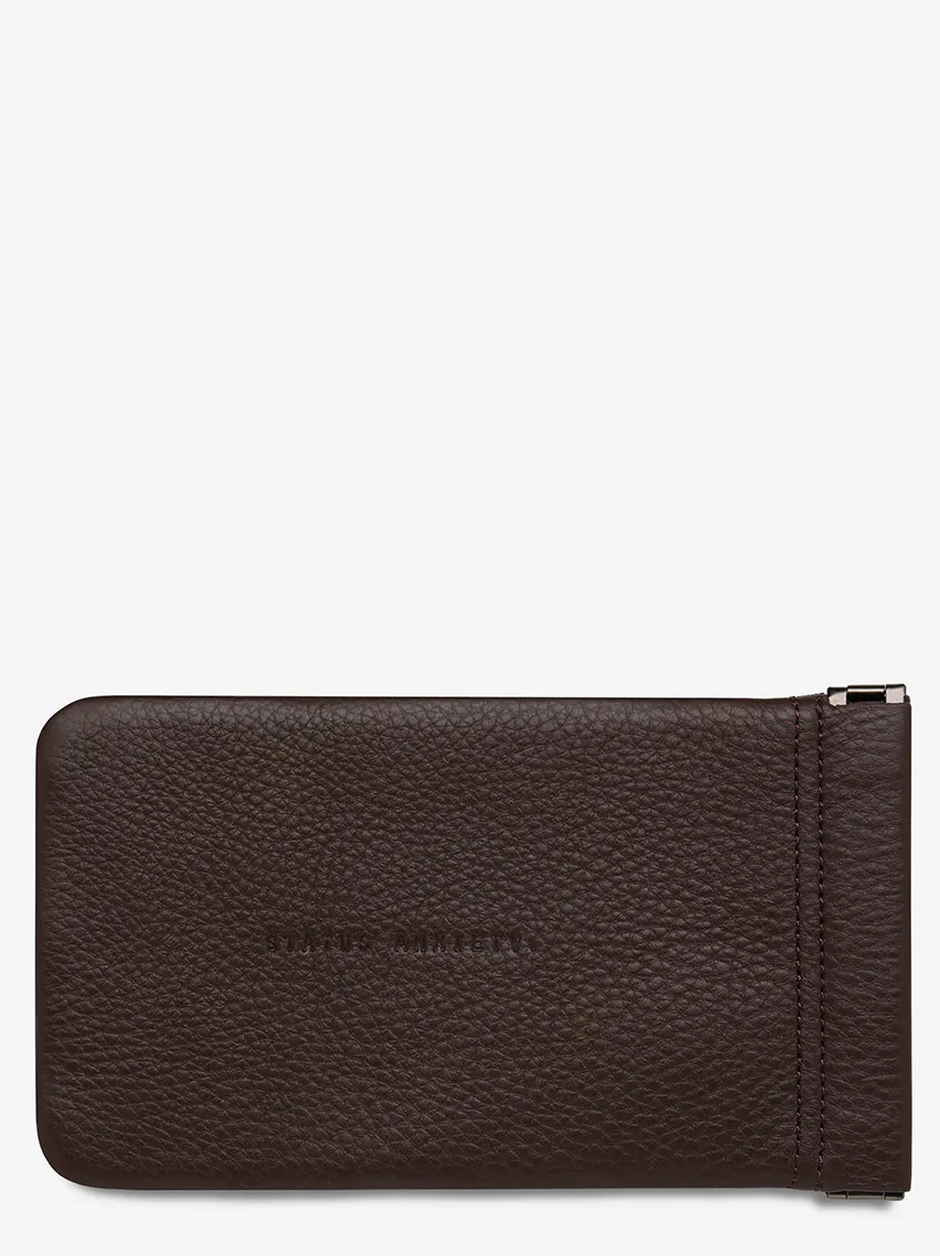 STATUS ANXIETY Keepsake Sunglasses Case in Cocoa Leather