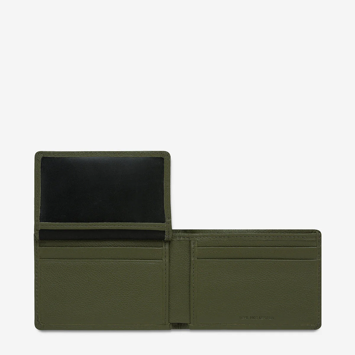 STATUS ANXIETY Mens Jonah Leather Wallet Khaki - Image 2