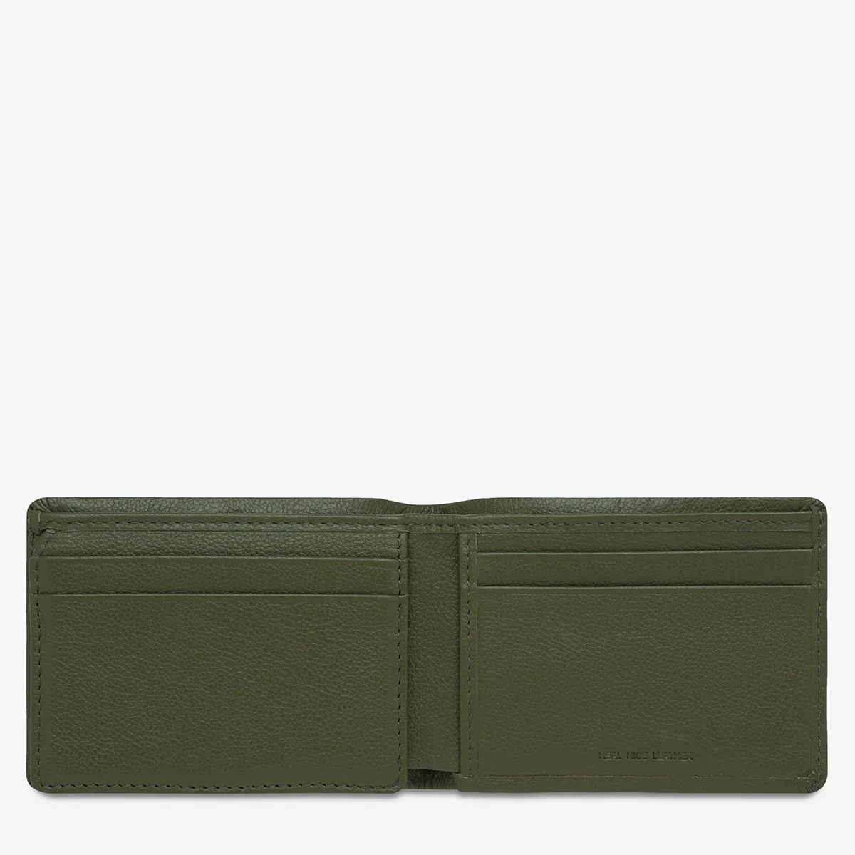STATUS ANXIETY Mens Jonah Leather Wallet Khaki - Image 3