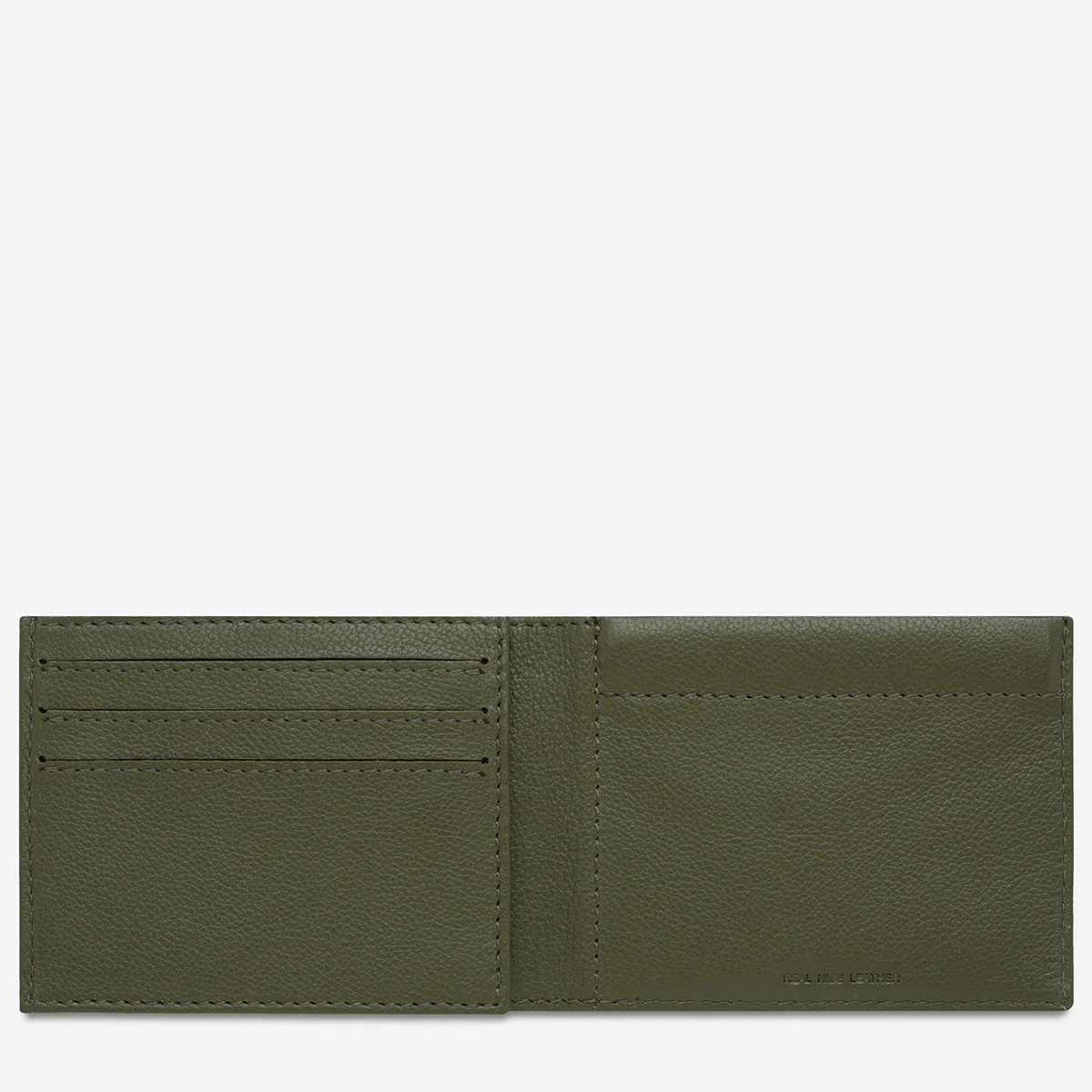 STATUS ANXIETY Mens Noah Leather Wallet Khaki - Image 6