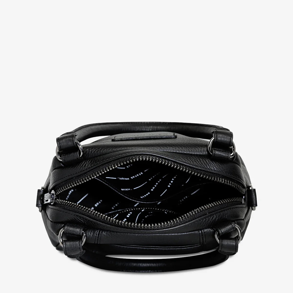 STATUS ANXIETY Mini Mountains Leather Bag - Black - Image 7