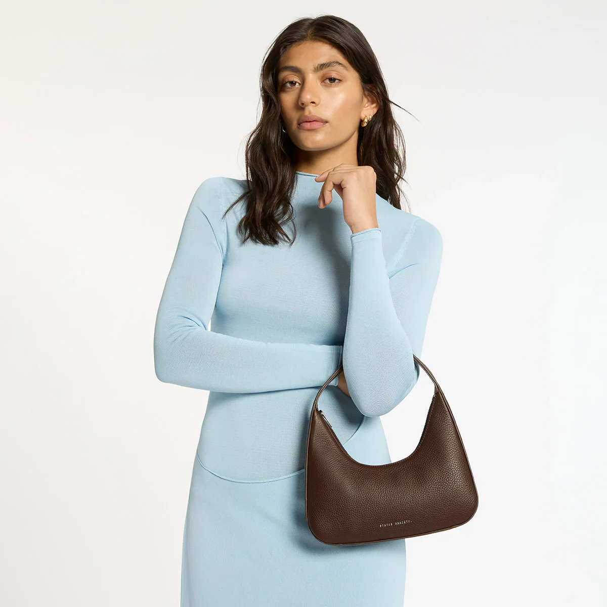 STATUS ANXIETY Womens Aurora Leather Bag - Cocoa - Image 6