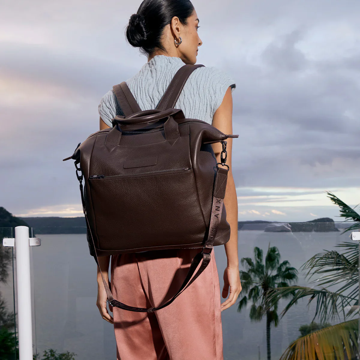 STATUS ANXIETY Womens Comes In Waves Leather Bag - Cocoa - Image 10