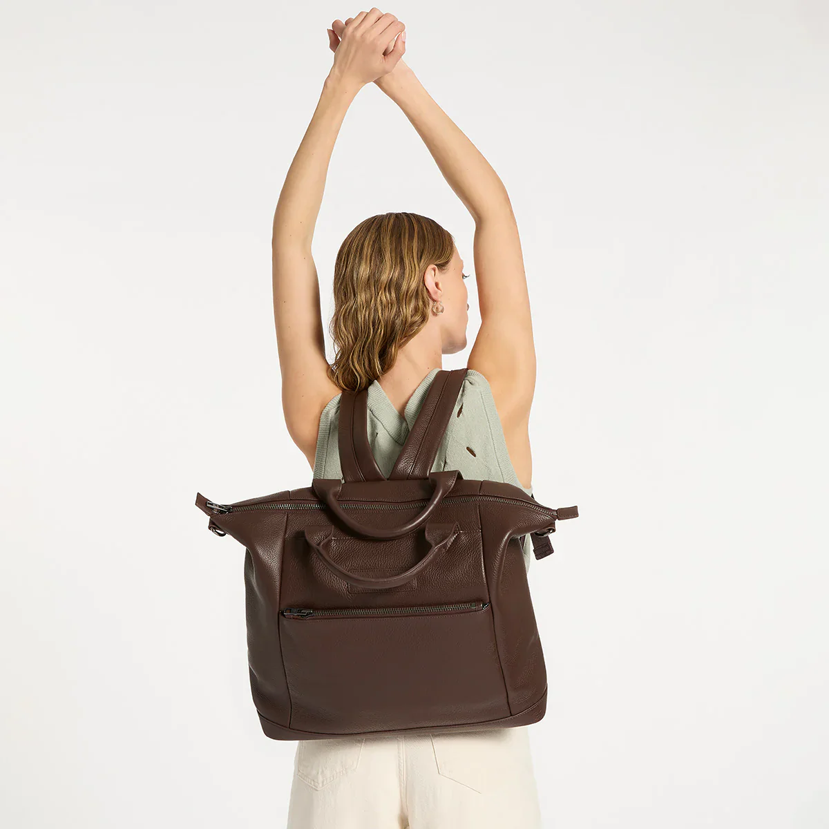 STATUS ANXIETY Womens Comes In Waves Leather Bag - Cocoa - Image 5