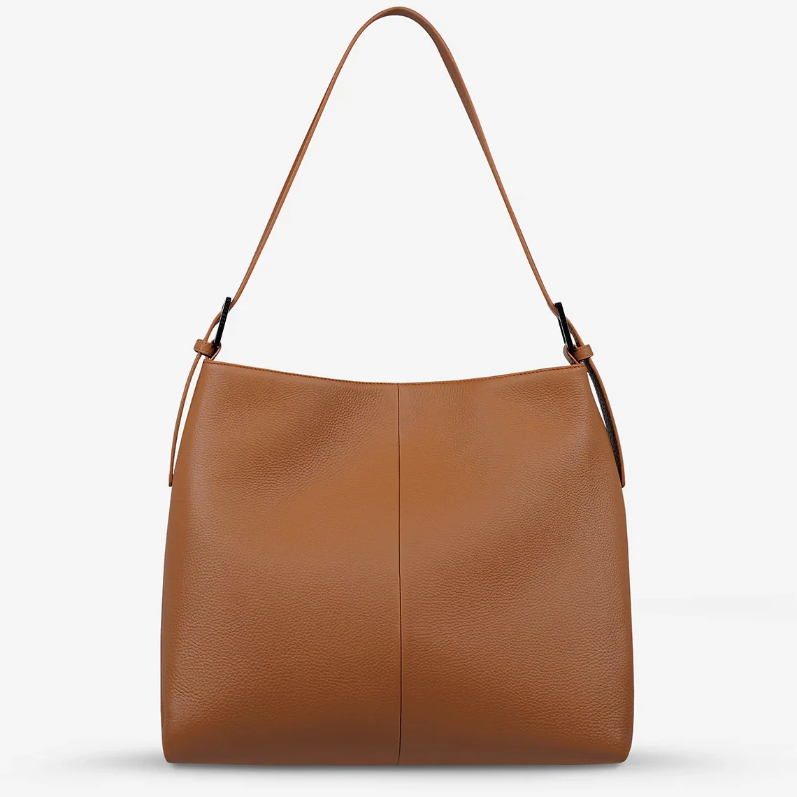 STATUS ANXIETY Womens Forget About It Leather Tote Bag - Camel - Image 4
