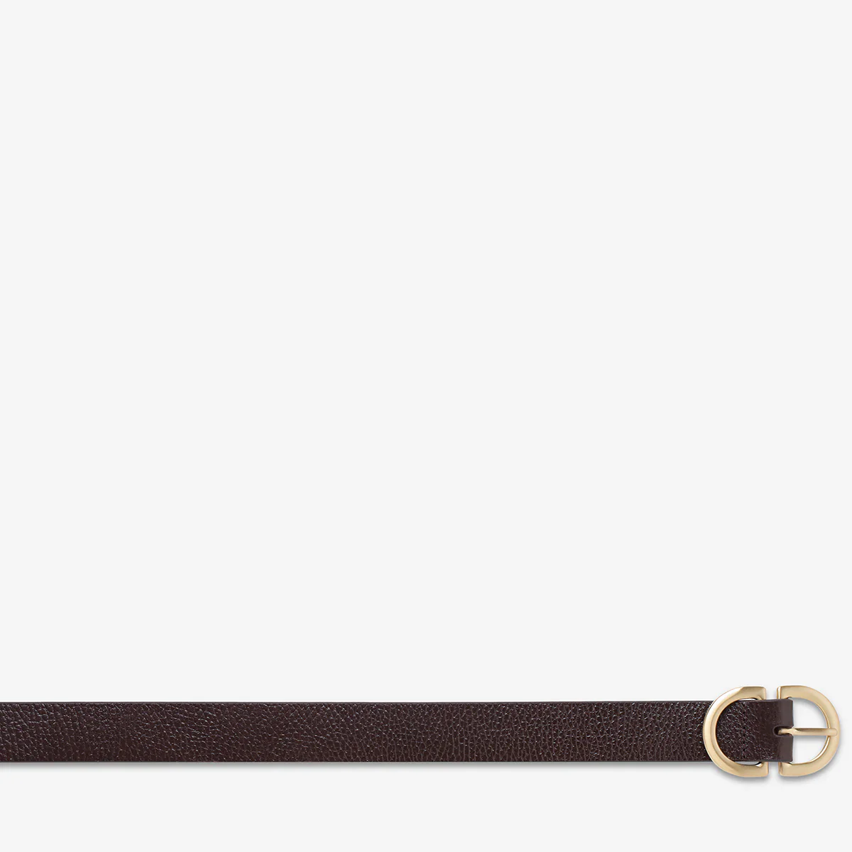 STATUS ANXIETY Womens In Reverse Leather Belt - Choc / Gold - Image 2