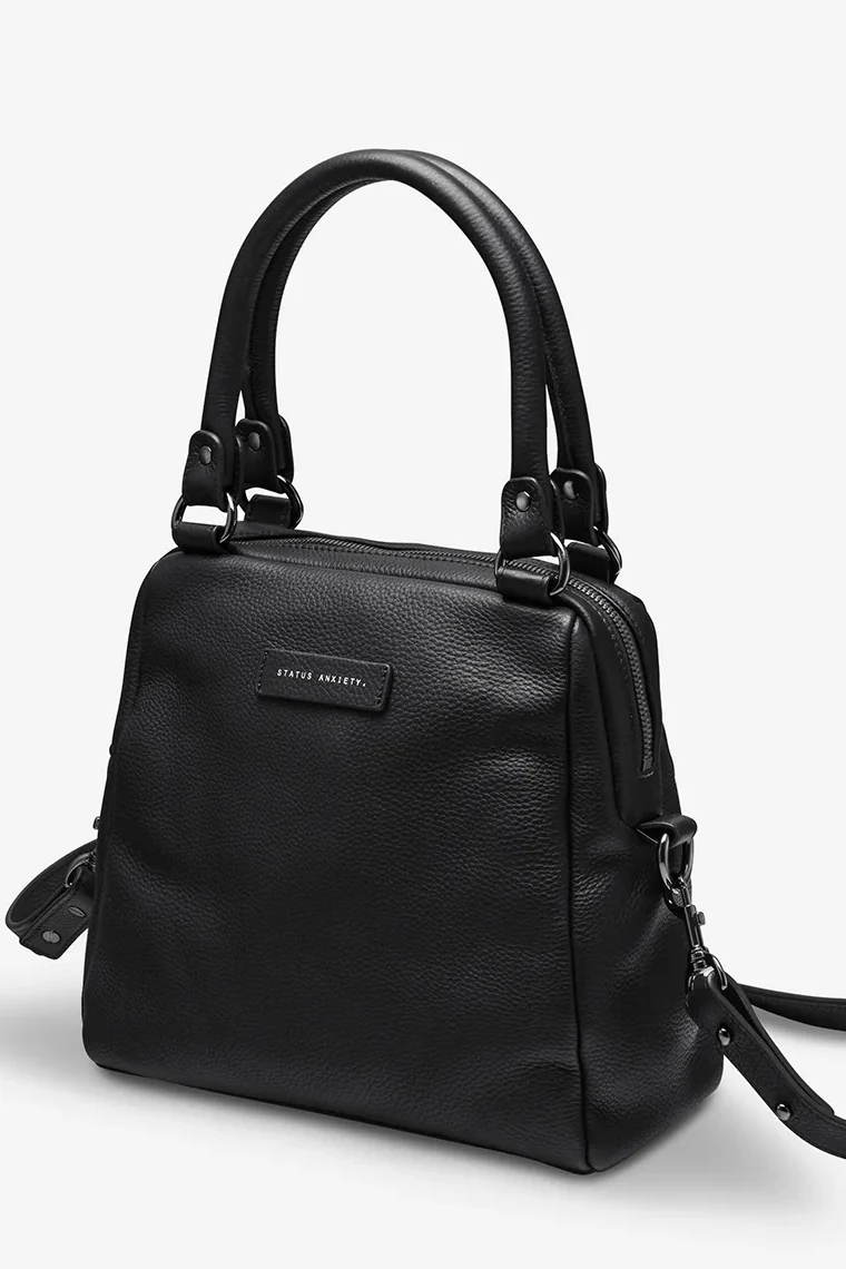 Status Anxiety WOMENS LAST MOUNTAINS LEATHER BAG BLACK