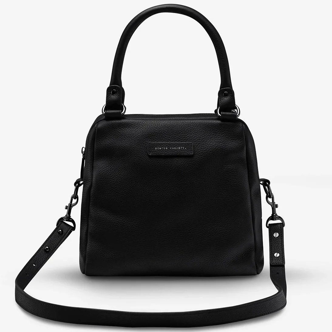 Status Anxiety WOMENS LAST MOUNTAINS LEATHER BAG BLACK - Image 3