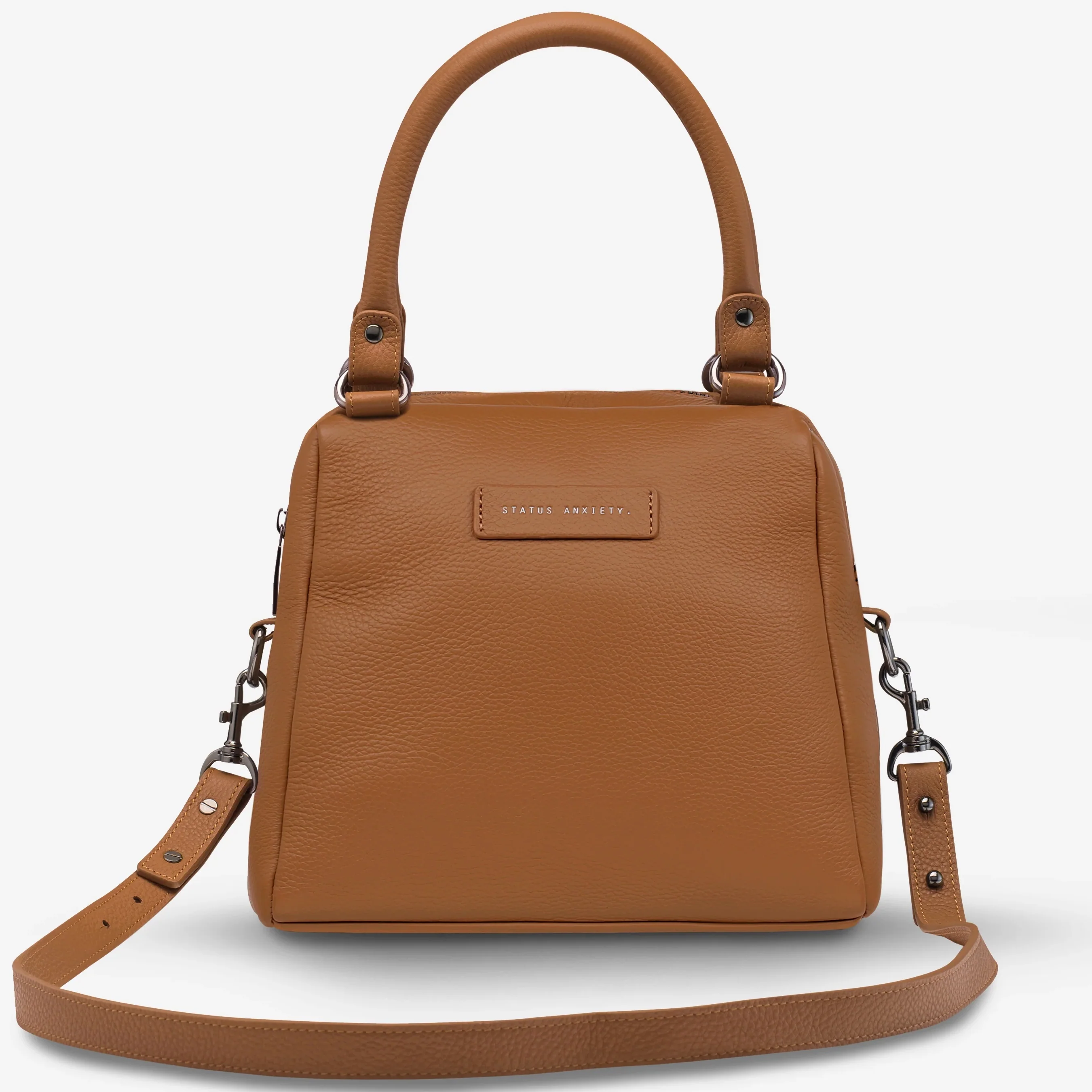 STATUS ANXIETY Womens Last Mountains Leather Bag - Camel - Image 2