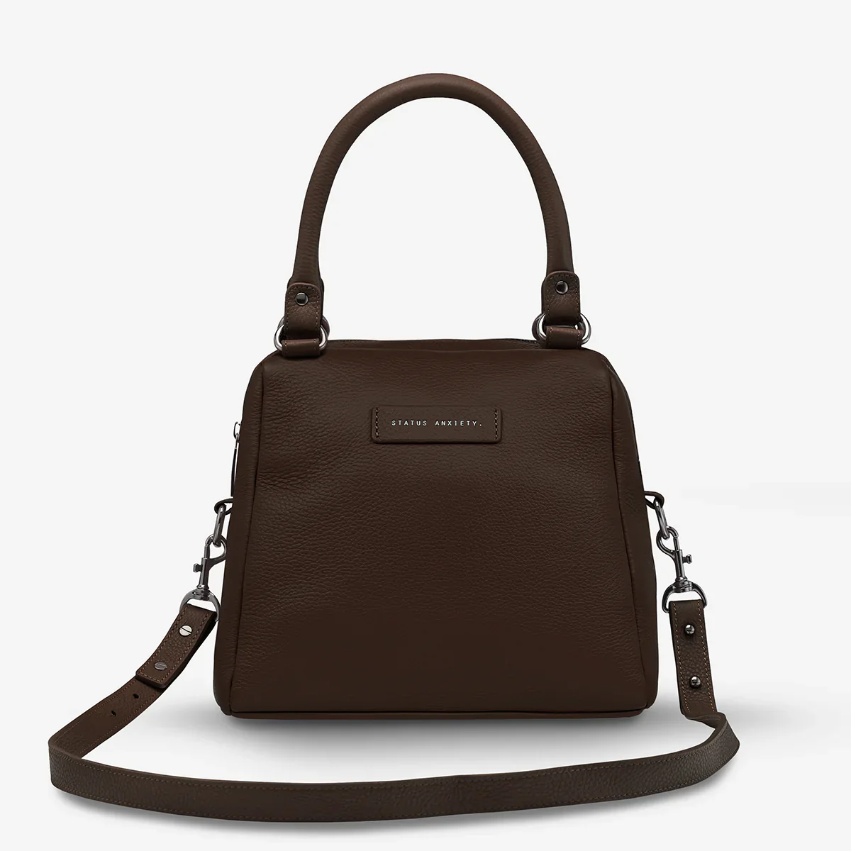 STATUS ANXIETY Womens Last Mountains Leather Bag in Cocoa - Image 2