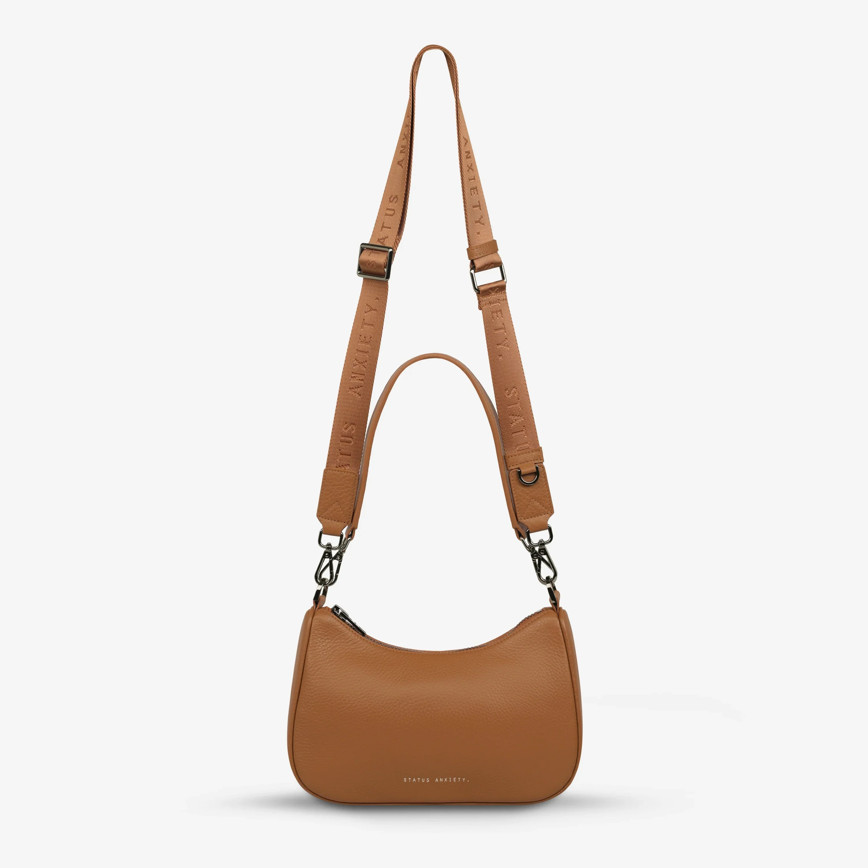 STATUS ANXIETY Womens Look Both Ways Leather Bag in Camel - Image 4