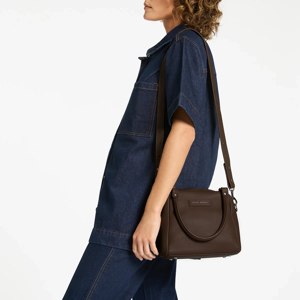 STATUS ANXIETY Womens Mini Mountains Leather Bag  - Cocoa - Image 9