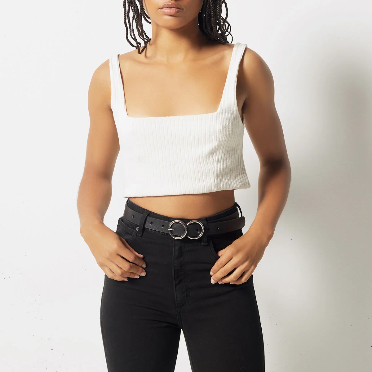 STATUS ANXIETY Womens Mislaid Leather Belt Black/Silver - Image 6