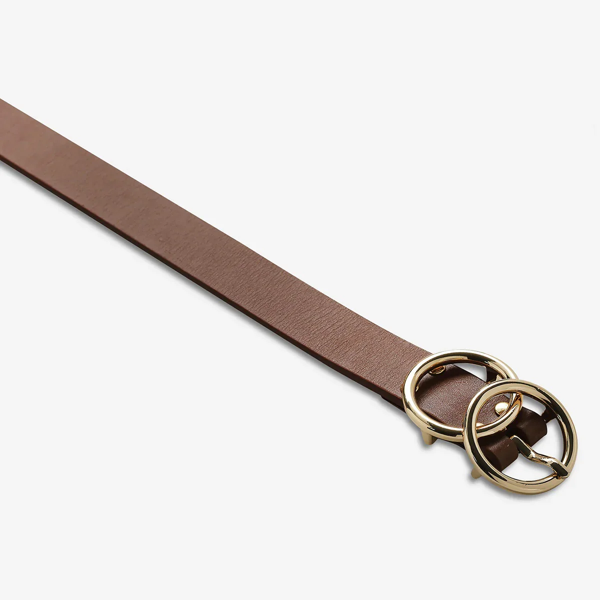 STATUS ANXIETY Womens Mislaid Leather Belt Tan/Gold - Image 5
