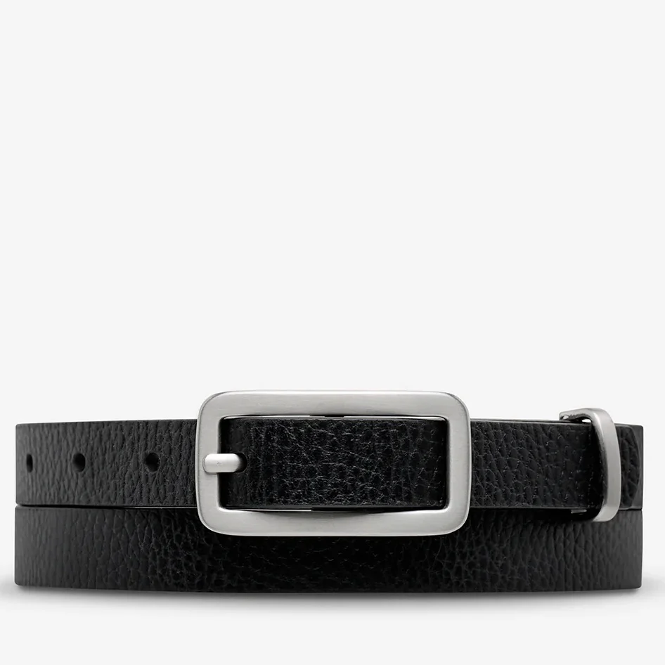 STATUS ANXIETY Womens Muse Leather Belt Black / Silver - Image 2