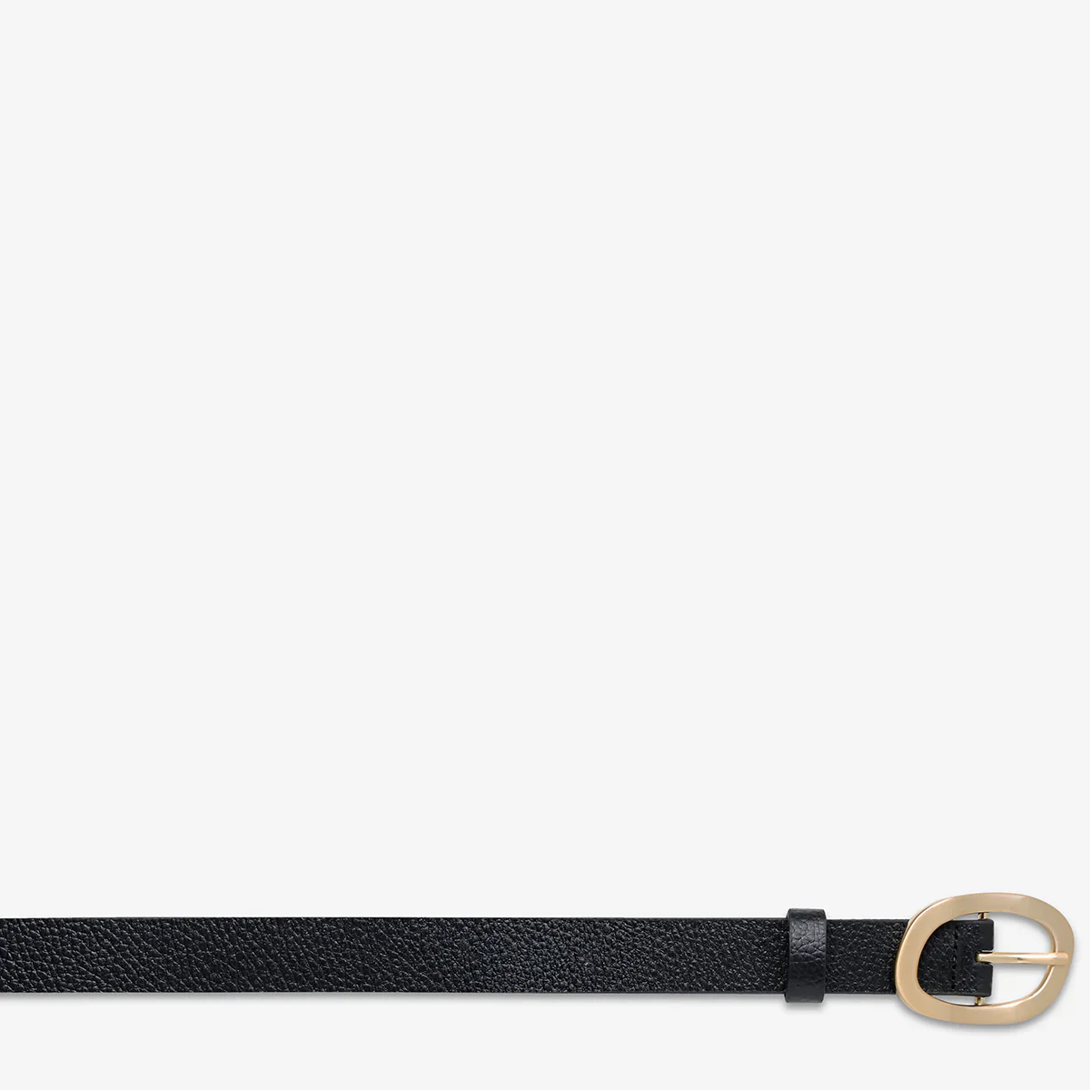 STATUS ANXIETY Womens Nocturne Leather Belt Black / Gold - Image 7