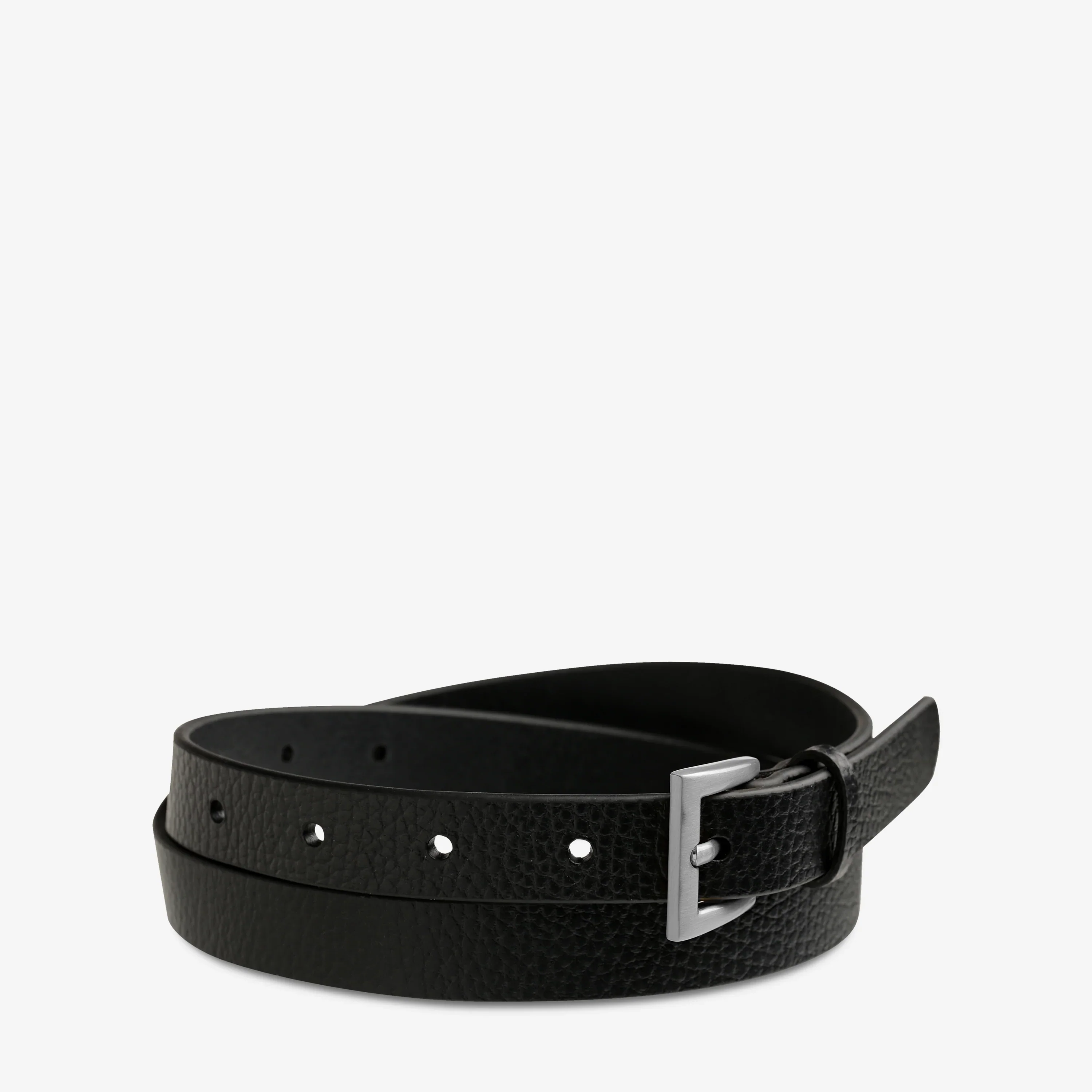 STATUS ANXIETY Womens Part Of Me Leather Belt - Black/ Silver - Image 3