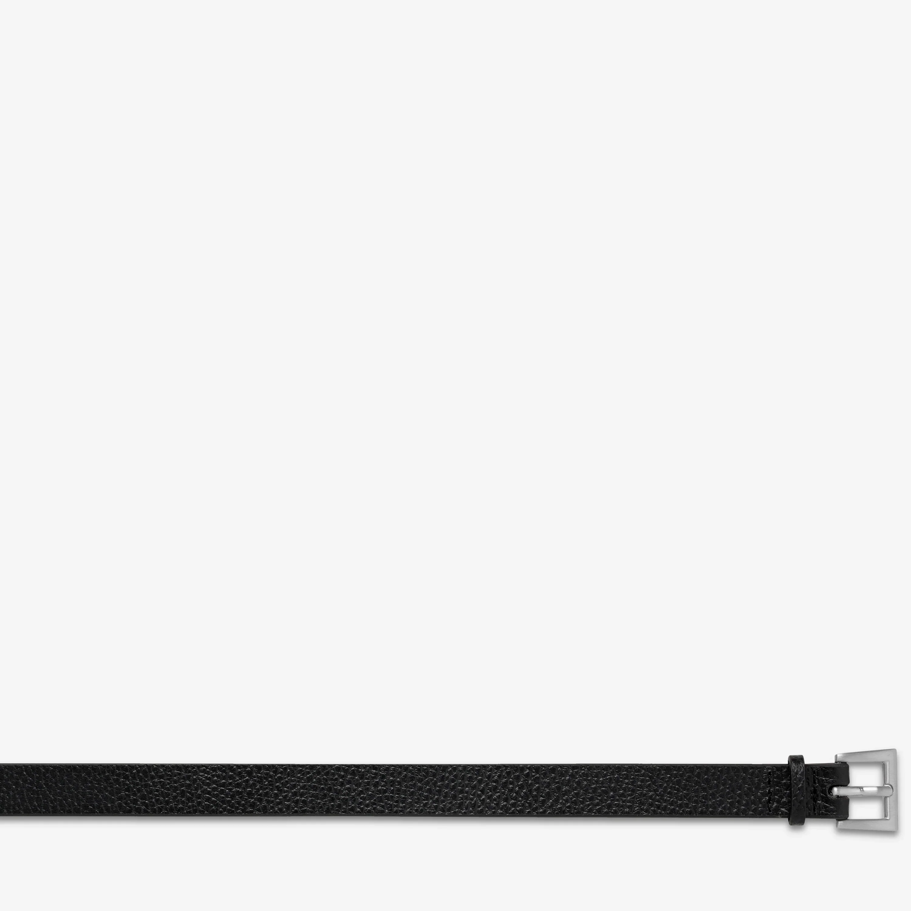 STATUS ANXIETY Womens Part Of Me Leather Belt - Black/ Silver - Image 5