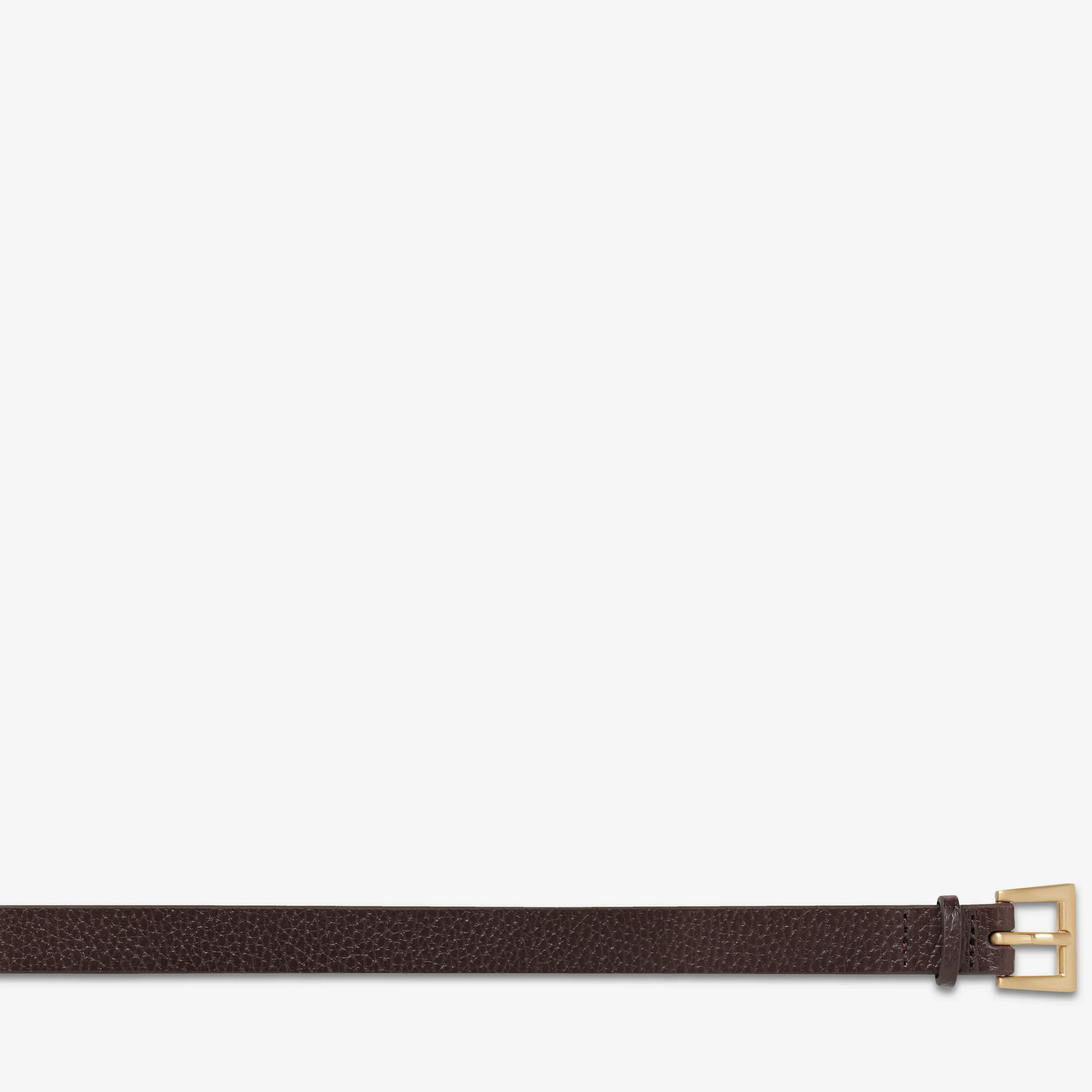 STATUS ANXIETY Womens Part Of Me Leather Belt - Choc/ Gold - Image 6