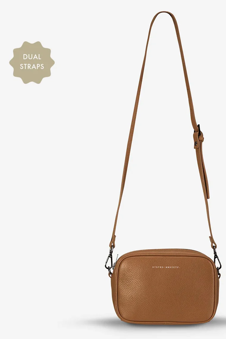 STATUS ANXIETY Womens Plunder Leather Bag with Dual Strap in Camel
