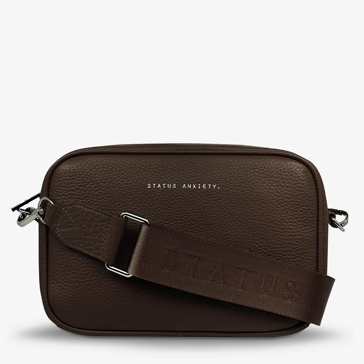 STATUS ANXIETY Womens Plunder Leather Bag with Dual Strap in Cocoa - Image 11