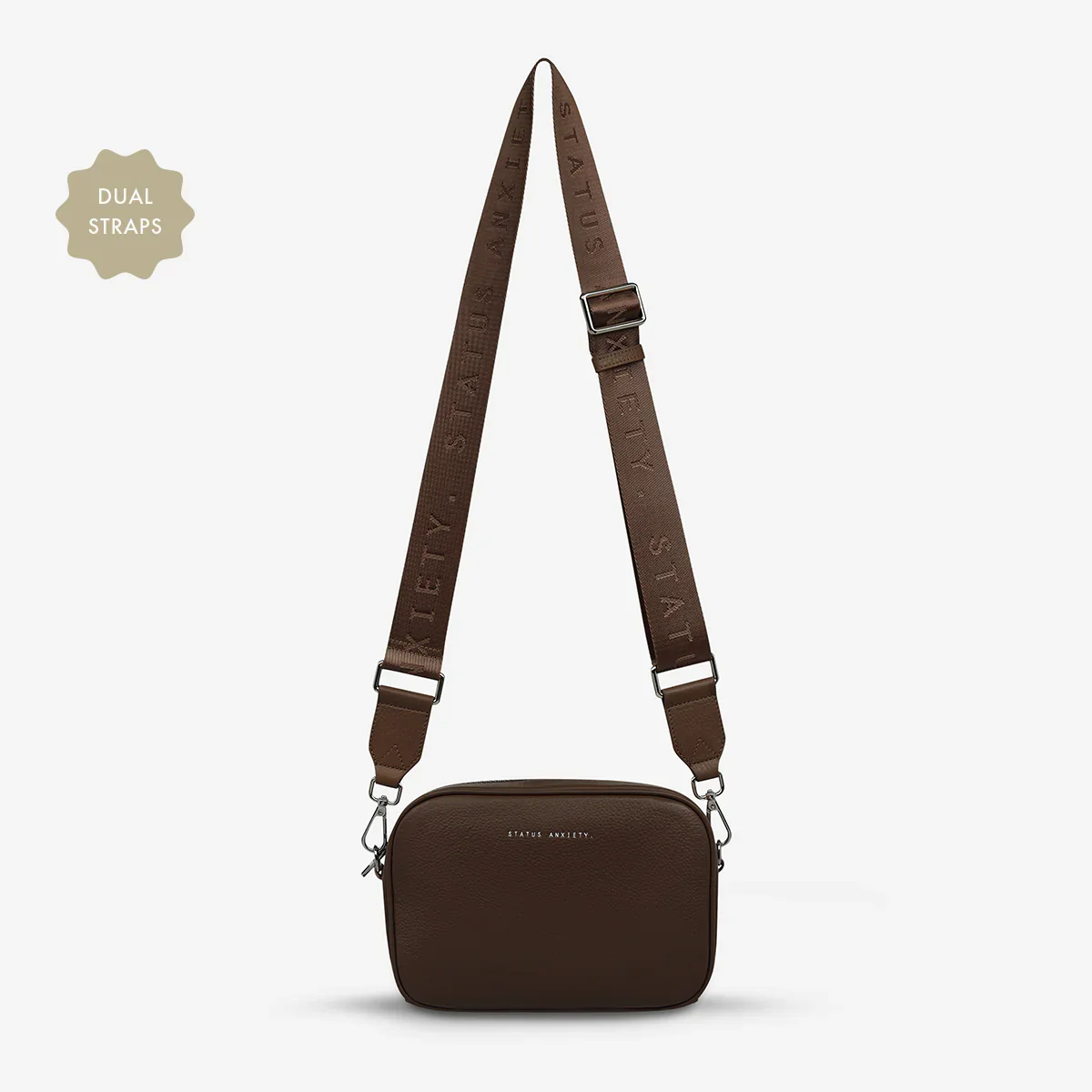 STATUS ANXIETY Womens Plunder Leather Bag with Dual Strap in Cocoa - Image 15