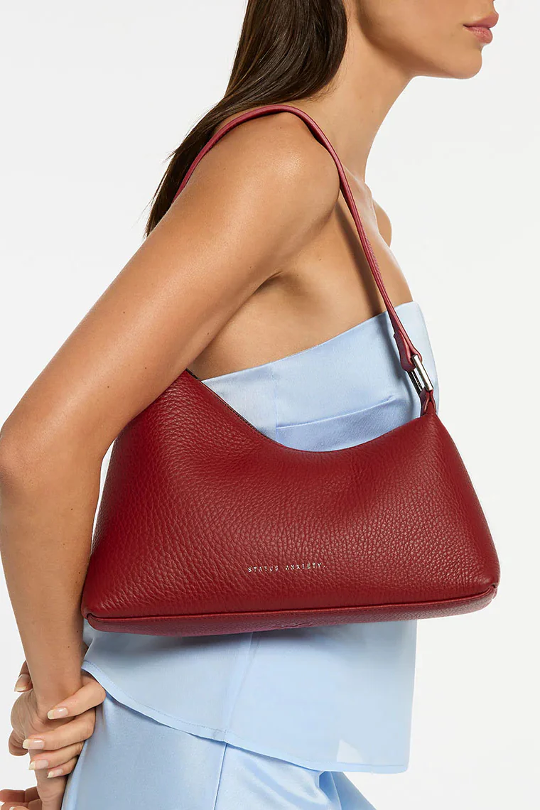 STATUS ANXIETY Womens Reverie Leather Bag Rouge