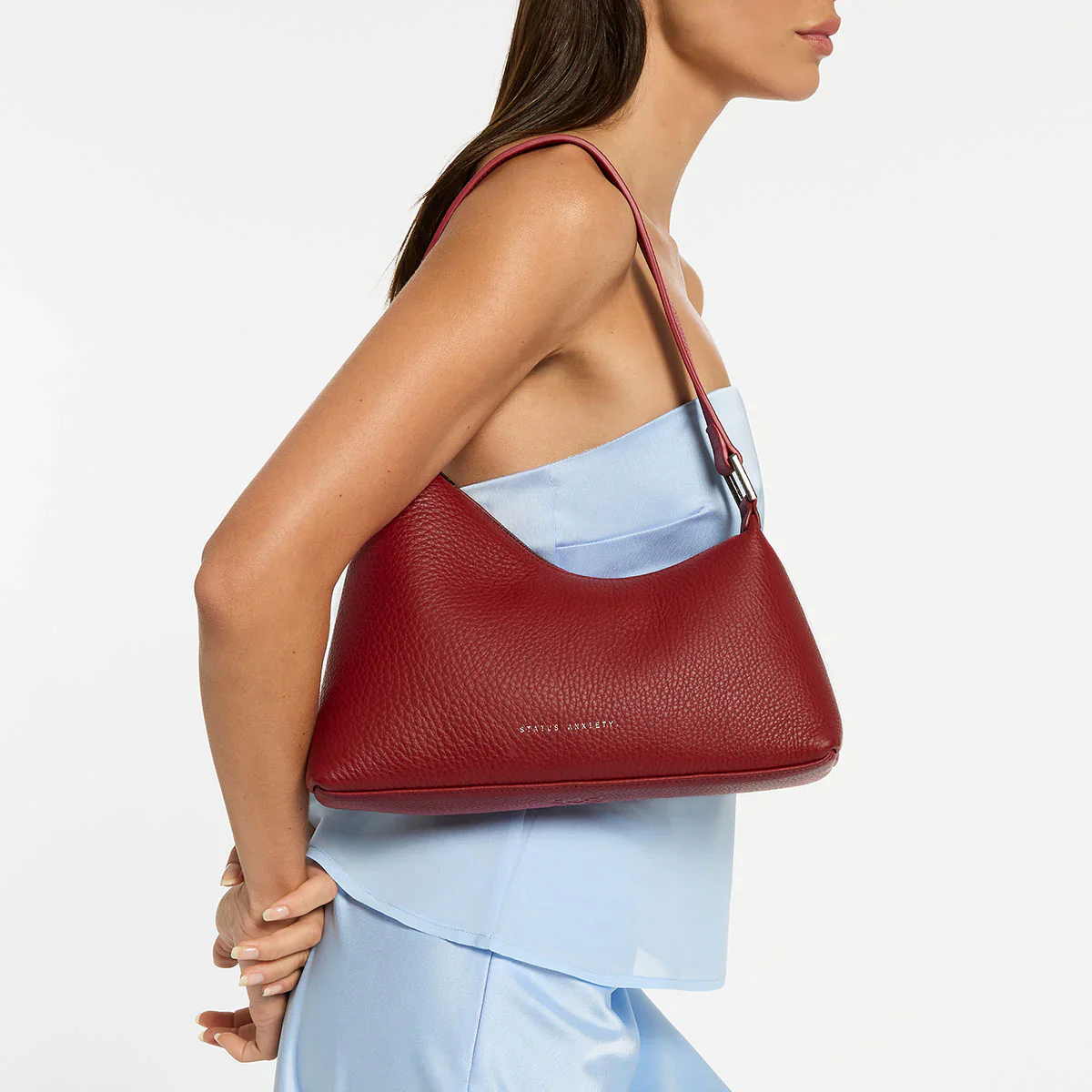 STATUS ANXIETY Womens Reverie Leather Bag Rouge - Image 8