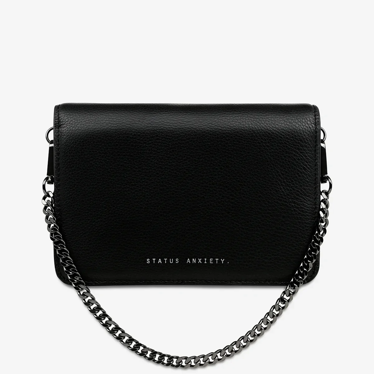 STATUS ANXIETY Womens She Burns Cross Body Leather Bag - Black Leather - Image 5