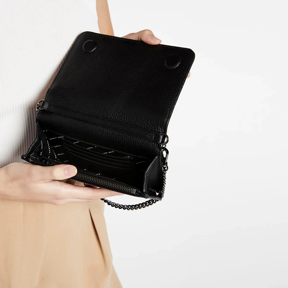 STATUS ANXIETY Womens She Burns Cross Body Leather Bag - Black Leather - Image 8