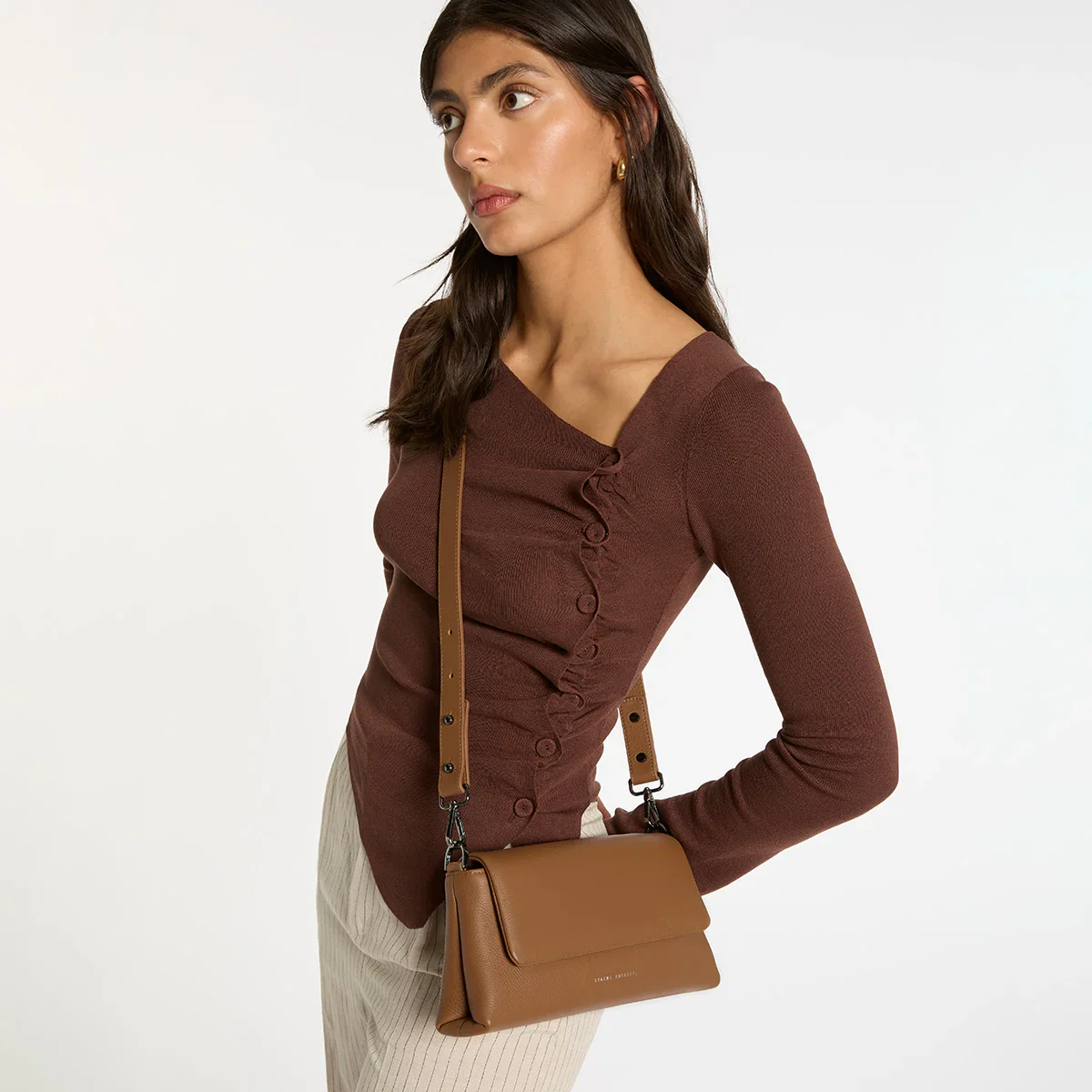 STATUS ANXIETY Womens Zenith Leather Bag - Camel - Image 11