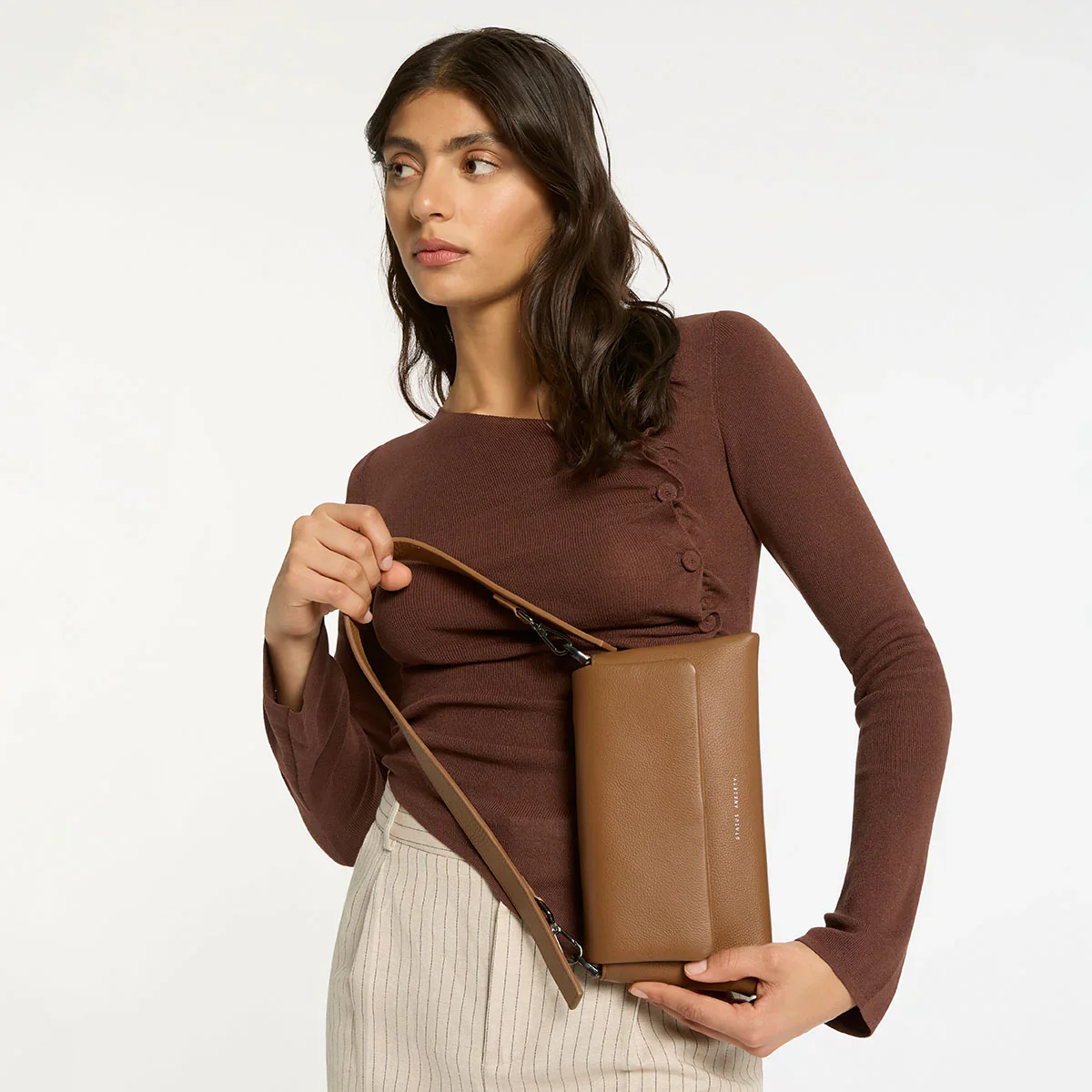 STATUS ANXIETY Womens Zenith Leather Bag - Camel - Image 13