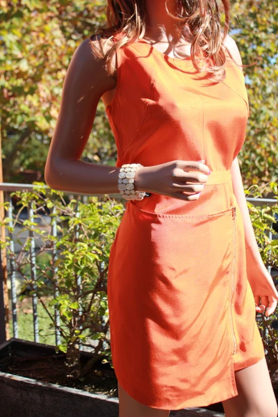 Stylestalker WOMENS POWER FORWARD DRESS ORANGE - Image 10
