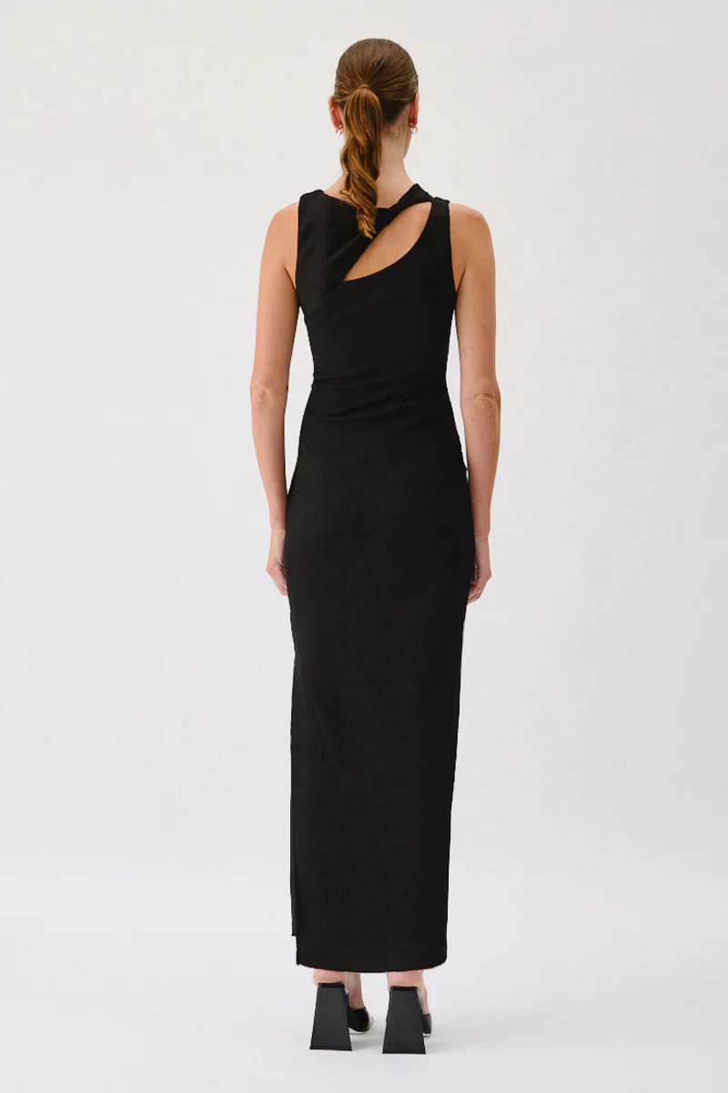 SUBOO Womens Kinga Slash Front Sleeveless Maxi - Black - Image 3
