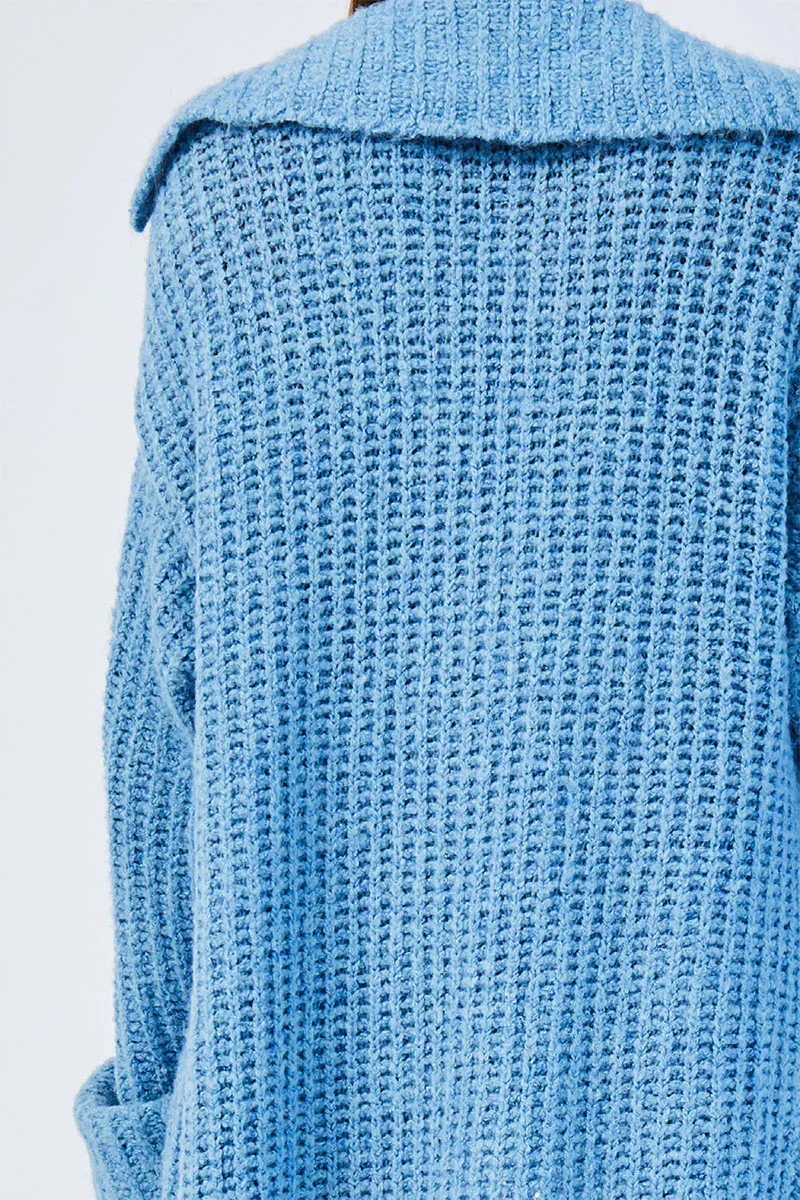 SUBOO Womens Mista Oversized Coatigan - Light Blue - Image 4