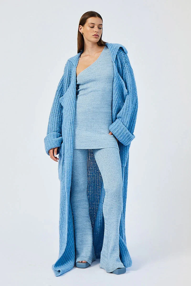 SUBOO Womens Mista Oversized Coatigan - Light Blue - Image 5