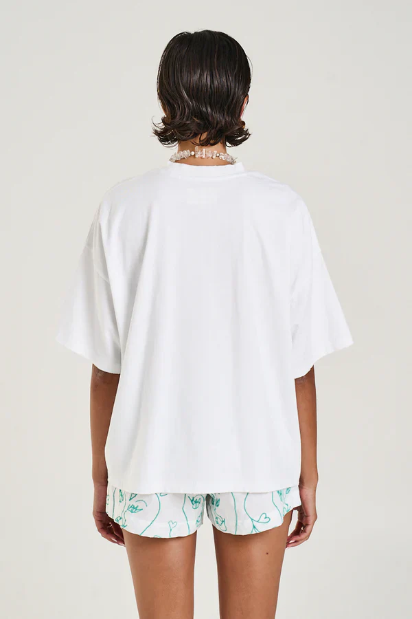 SUMMI SUMMI Womens Band Tee I Heart U in White - Image 3