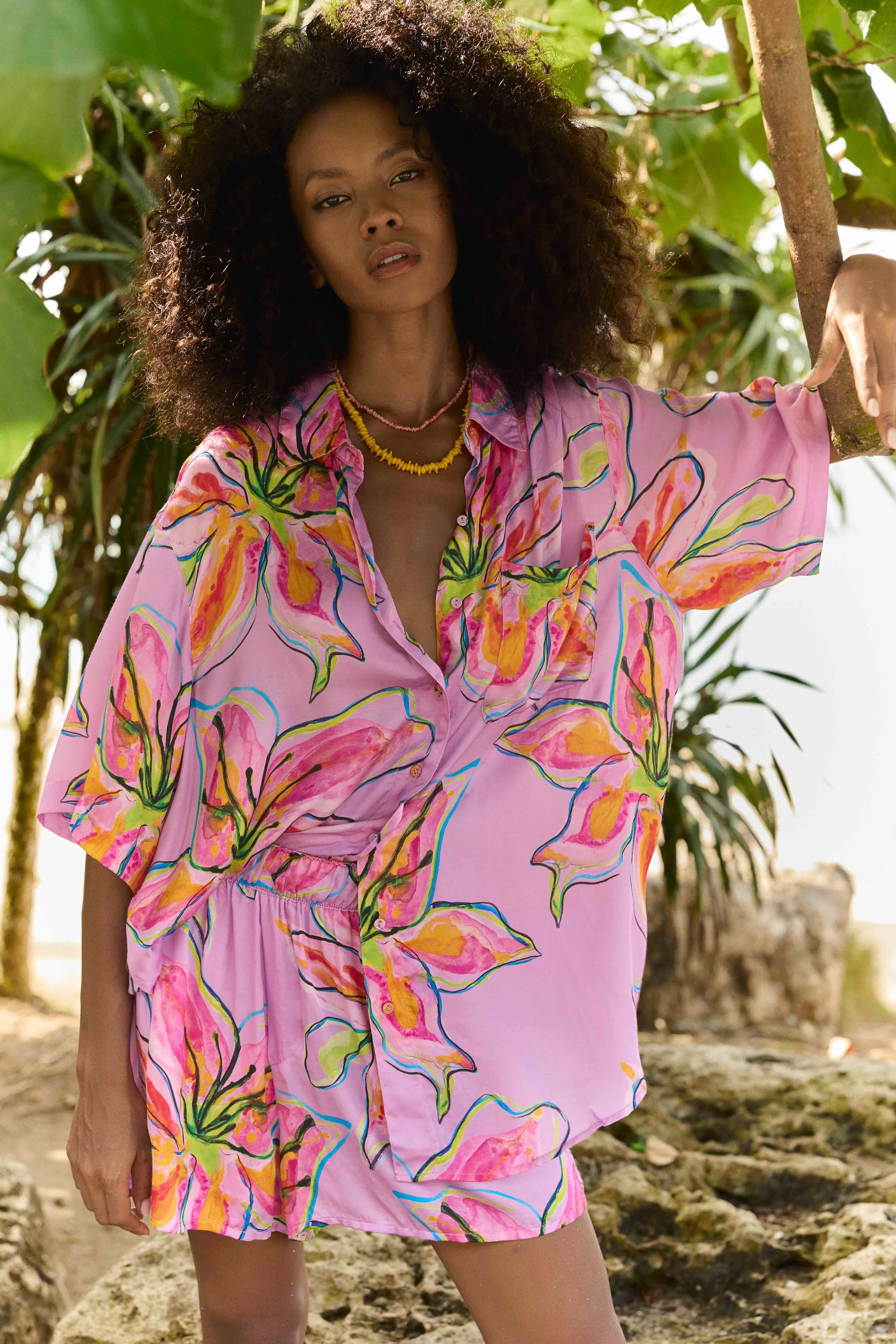 SUMMI SUMMI Womens Big Shirt Lilac Lily
