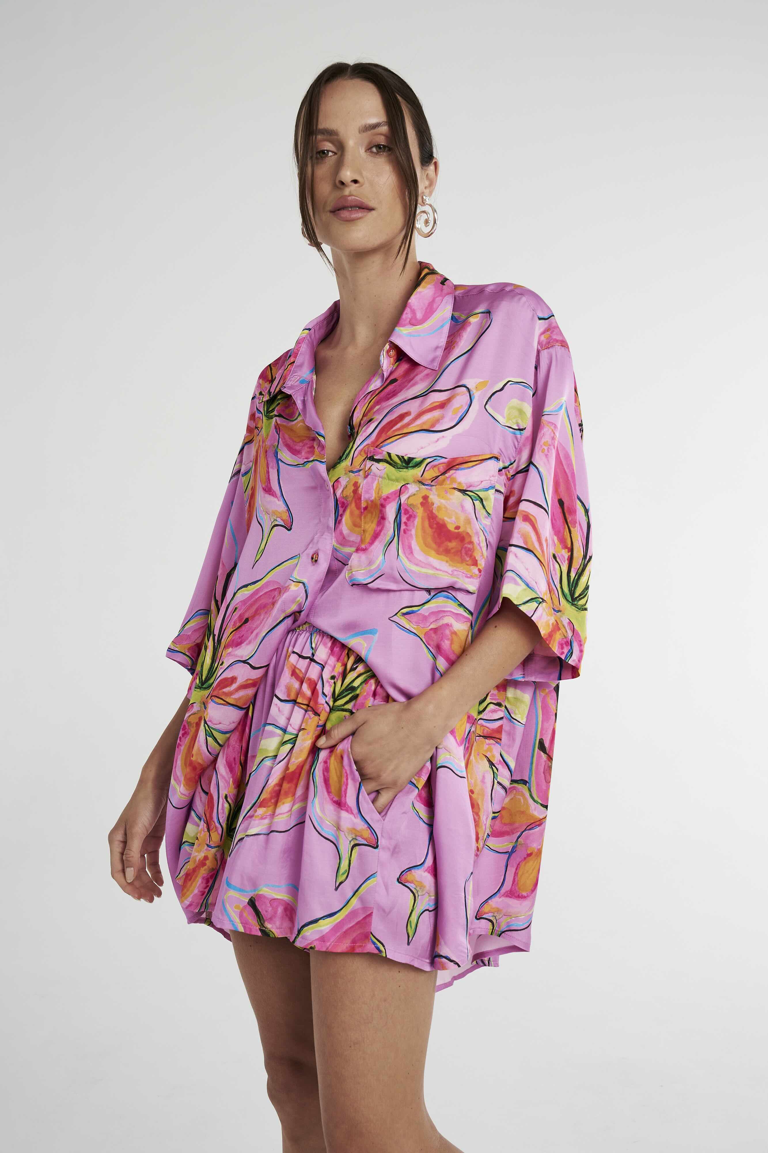 SUMMI SUMMI Womens Big Shirt Lilac Lily - Image 3