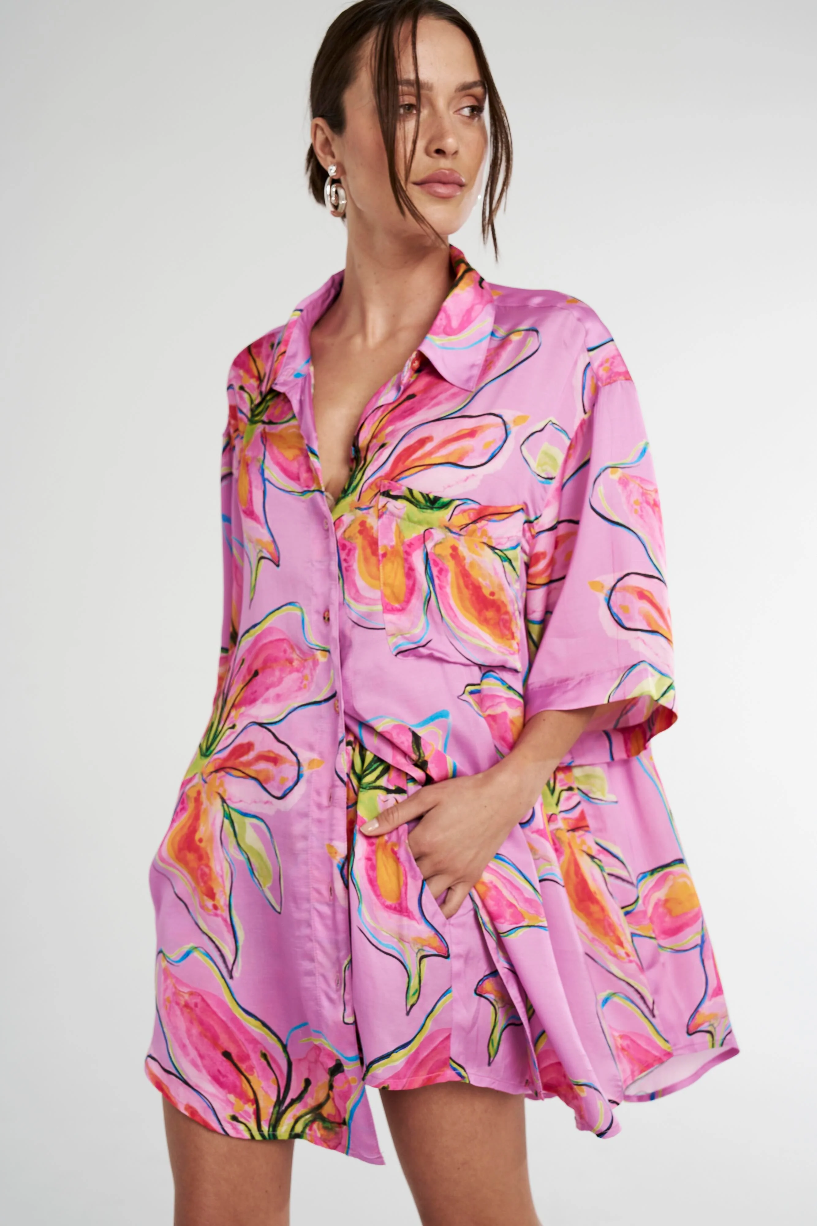 SUMMI SUMMI Womens Big Shirt Lilac Lily - Image 6