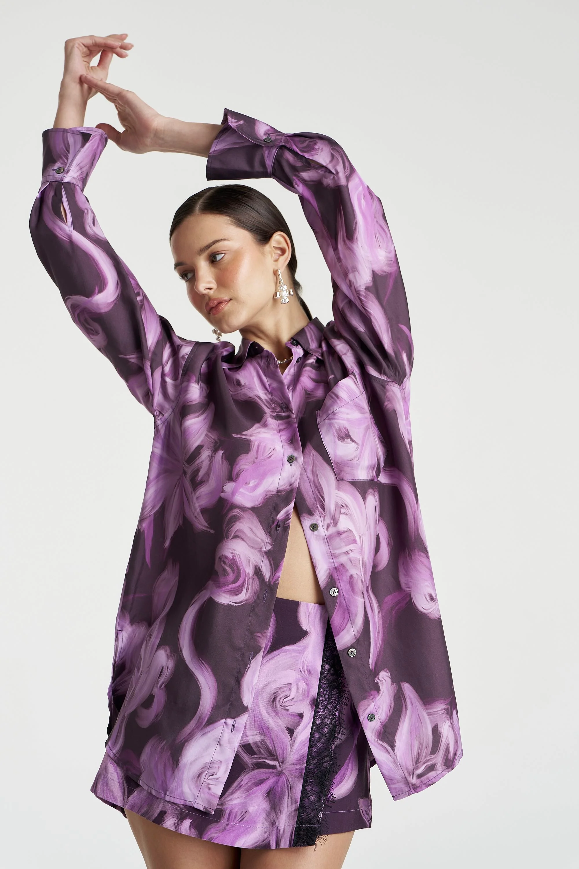 SUMMI SUMMI Womens Boss Long Sleeve Shirt in Velvet Shadow - Image 10