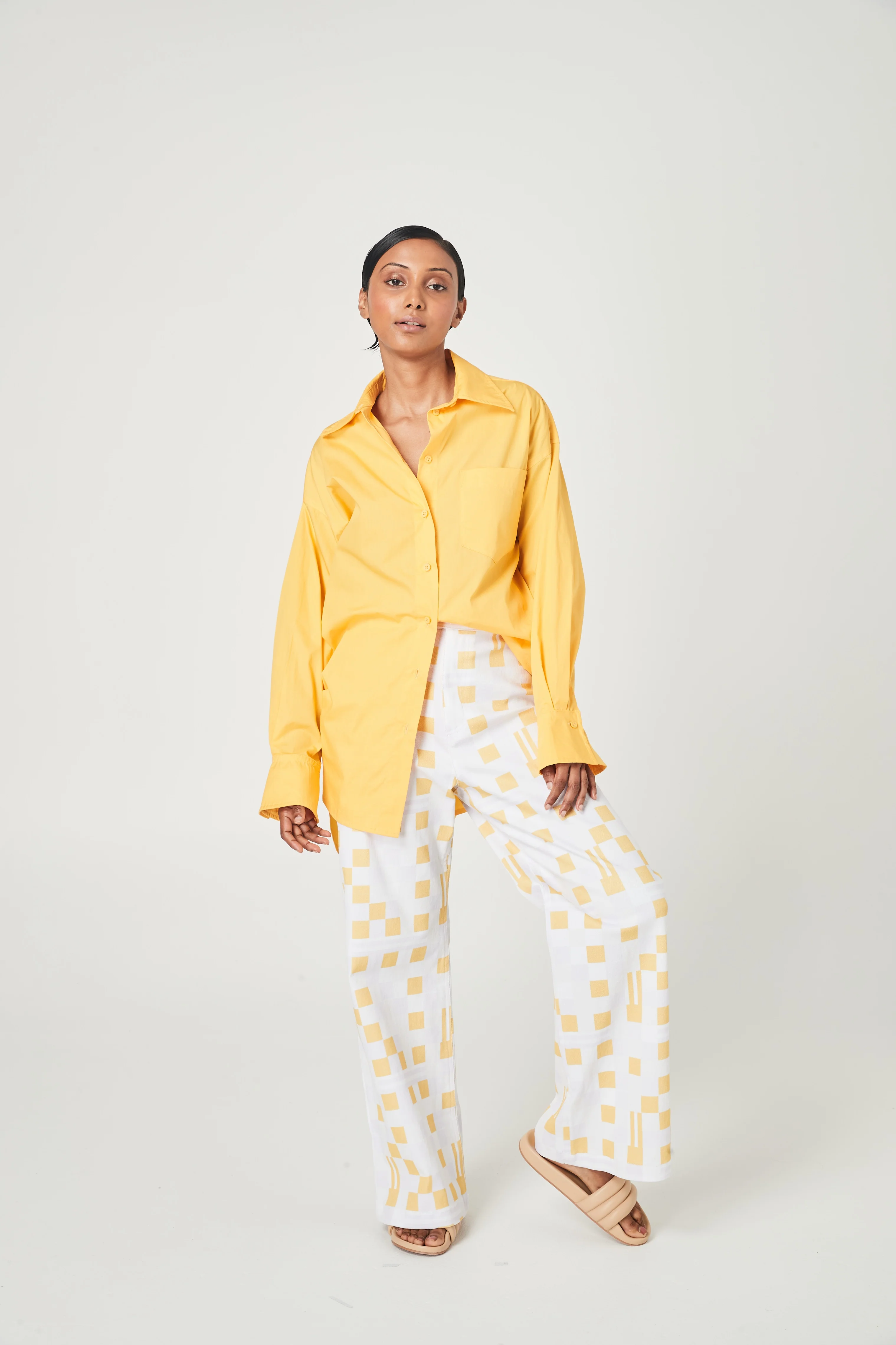 SUMMI SUMMI Womens Boss Oversized Shirt Mango - Image 3