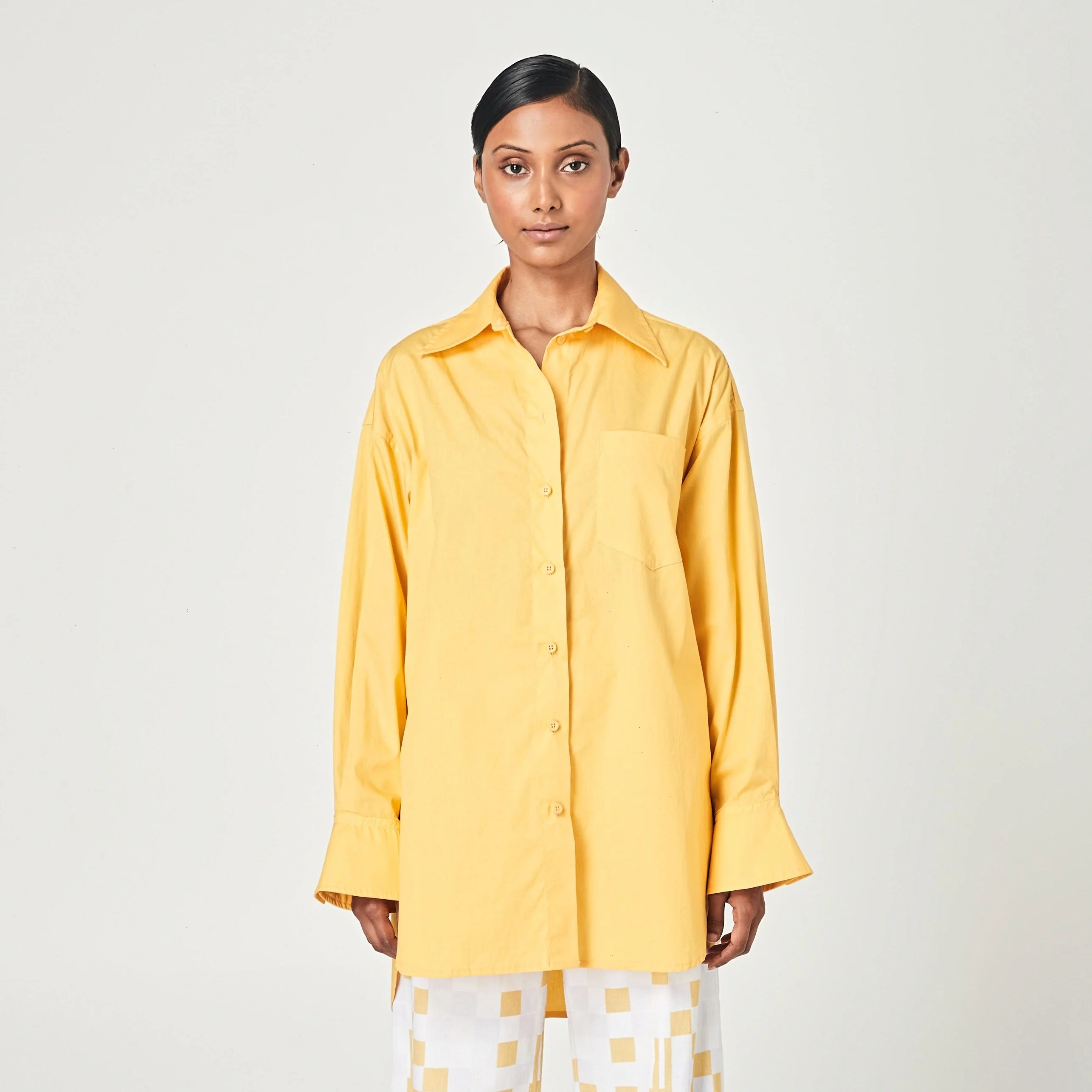 SUMMI SUMMI Womens Boss Oversized Shirt Mango - Image 8